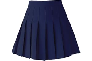 TONCHENGSD Women's High Waist Pleated Mini Skirt Skater Tennis Skirt