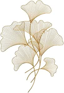 Amazon.com: Metal Wall Art 3D Ginkgo Leaves Flower Metal Wall Décor
