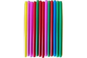 Assorted Colors Jumbo Smoothie Straws, Colorful Disposable Wide-mouthed Large Milkshake Straws 8.2'' Inches High/ 100 Pack (1