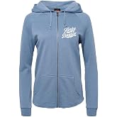 Harley-Davidson Women's Quickdraw Zip-Up Raw-Edge Hoodie, Misty Blue