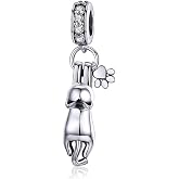XOYOYZU 925 Sterling Silver High-Heeled Shoes Dangle Charms Clear CZ Charms Fit Snake Chain Bracelet and Necklace