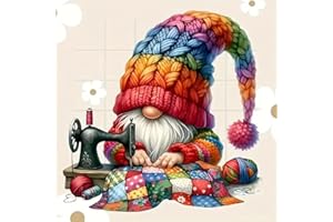 DYAIANGMU Gnome Stamped Cross Stitch Kits for Adults Beginner,Sewing Machine Counted Cross Stitch Kits Printed Stitching Cute Patterns Dimensions Needlepoint Art Crafts Embroidery Kits for Adults Beginners