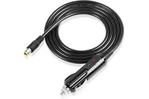 GINTOOYUN 12V DC 8mm Cigarette Lighter Cable, DC7909 7.9 x 5.5mm Charger Power Supply Cord for Car DVR, Bluetooth Speakers, Camera, GPS, Laptop