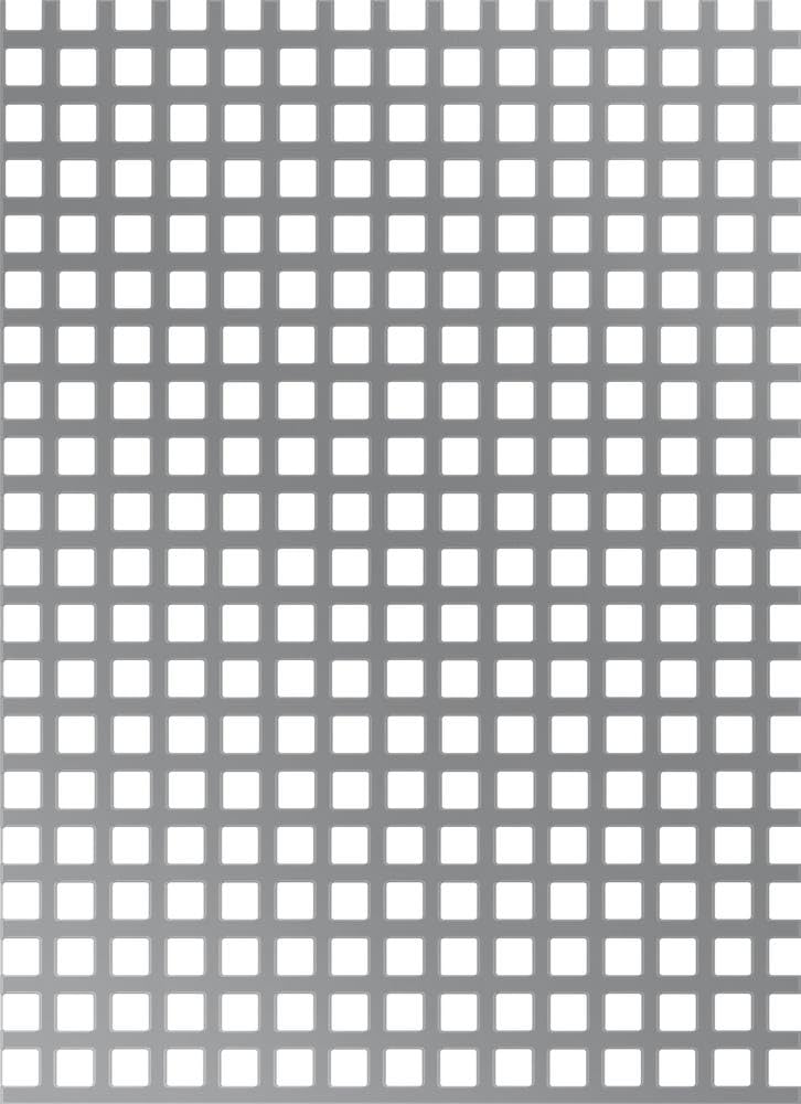 Alberts 467142 Perforated Sheet | Square Perforation | Aluminium, Silver Anodized | 250 x 500 x 0.8 mm