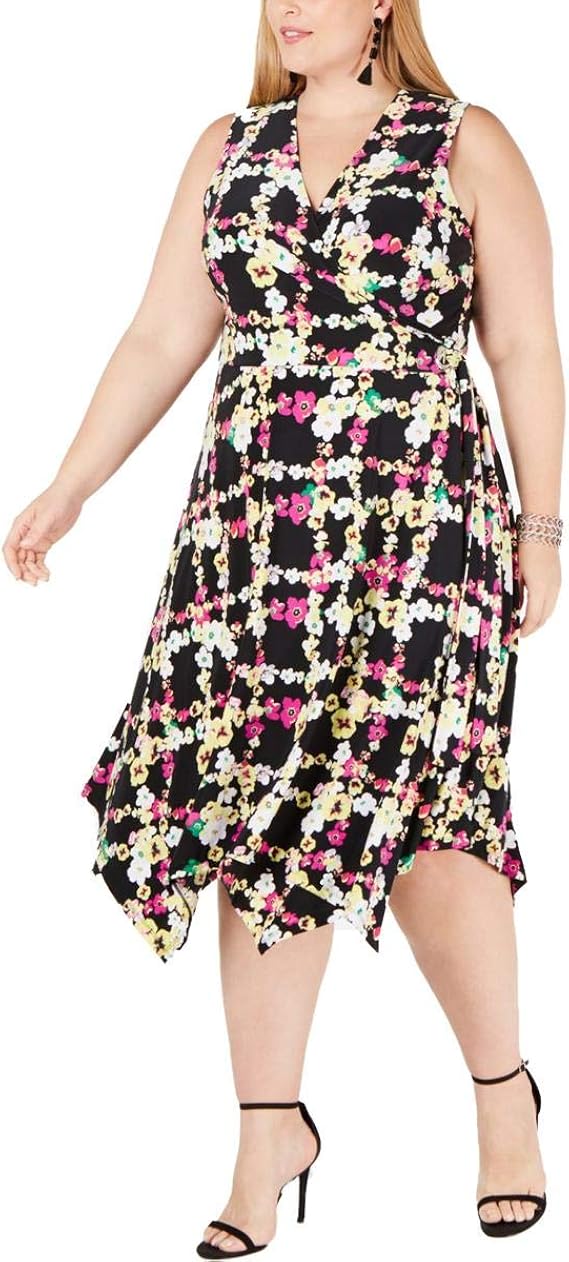 plus floral midi dress