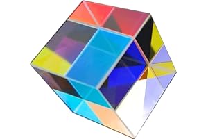Labnique 20 mm Glass Cube Prism, RGB Dispersion Prism, X-Cube, Dichroic Cube, for Teaching of Optics, Photo Effects, and Decoration