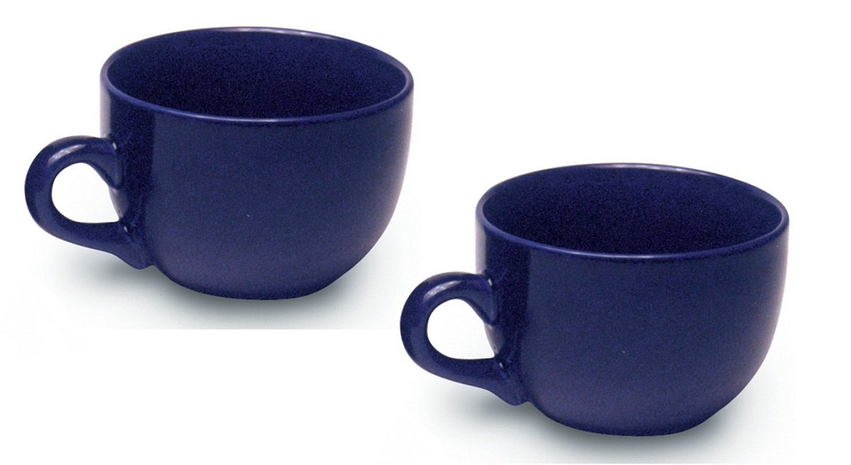 Jumbo Extra Large Ceramic Coffee Soup Mug 22 ounce, Cobalt Blue (Pack