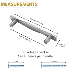 Rergy 10 Pack Brushed Nickel Cabinet Pulls Silver