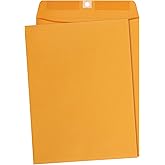 Amazon Basics Clasp Kraft Envelopes for Documents, Gummed Mailing Envelope, 9" x 12", 100-Pack
