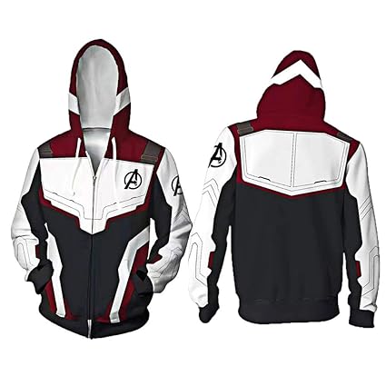 Kapuzenpullover Unisex Anime Fit 3D Sweatshirt Pullover Pulli Cosplay Sweatshirts mit Reißverschluss Endspiel Superheld Quant