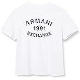 Armani Exchange Womens Cotton Jersey Logo 1991 Crew Neck Fitted Tee