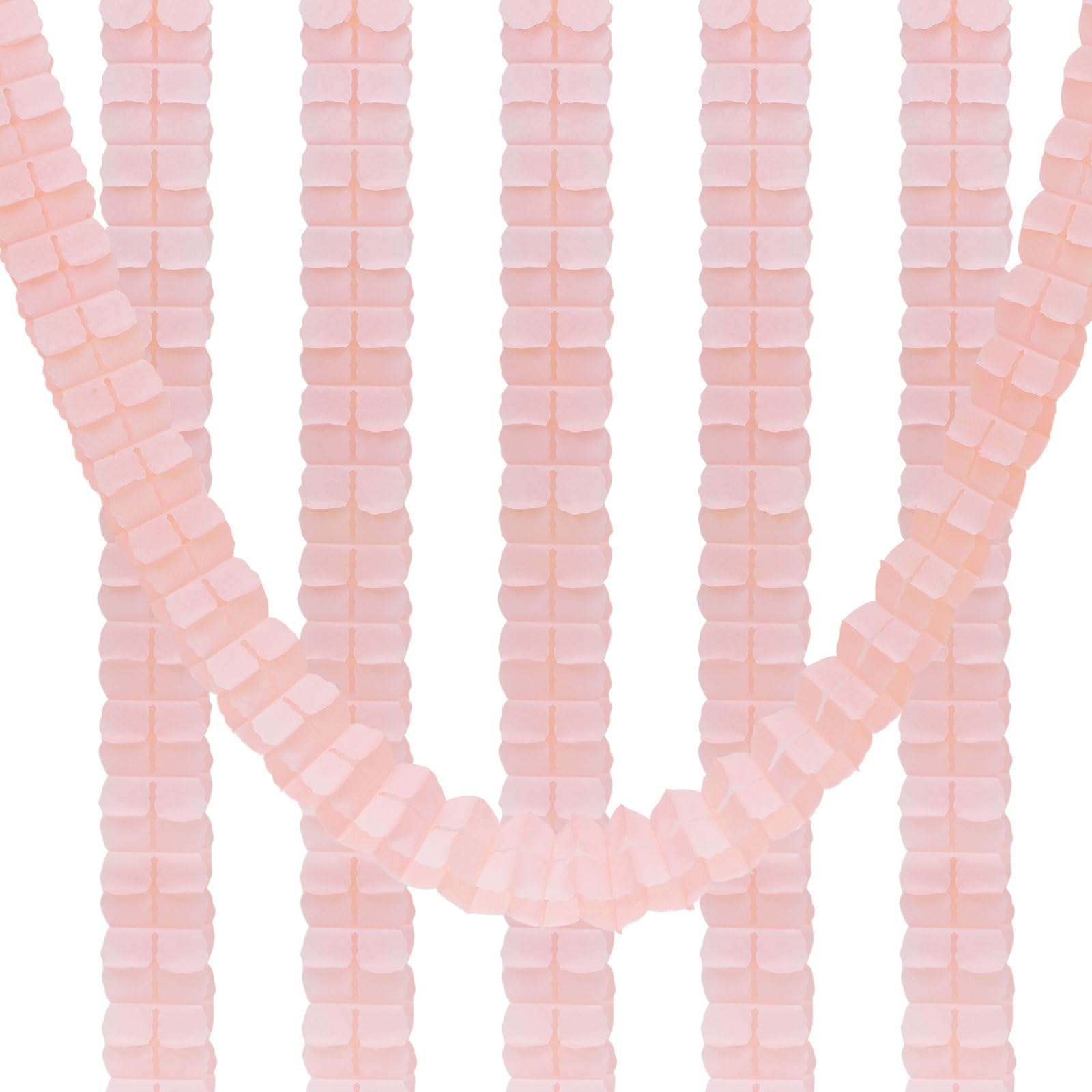 PATIKIL 9.8ft Four-Leaf Garland, 6 Pack Tissue Paper Hanging Flower Garland Reusable Streamers for Party Wedding Backdrop Decorations, Coral