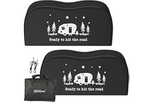 RVINGPRO RV Tire Covers Dual Axle, Trailer Tire Covers 2 Pack, Fits 27"-30" Dia Tires, Waterproof Anti-UV Thickened PVC, Dual Axle RV Wheel Covers for Camper, Trailer, Truck (Black+Print, Small)