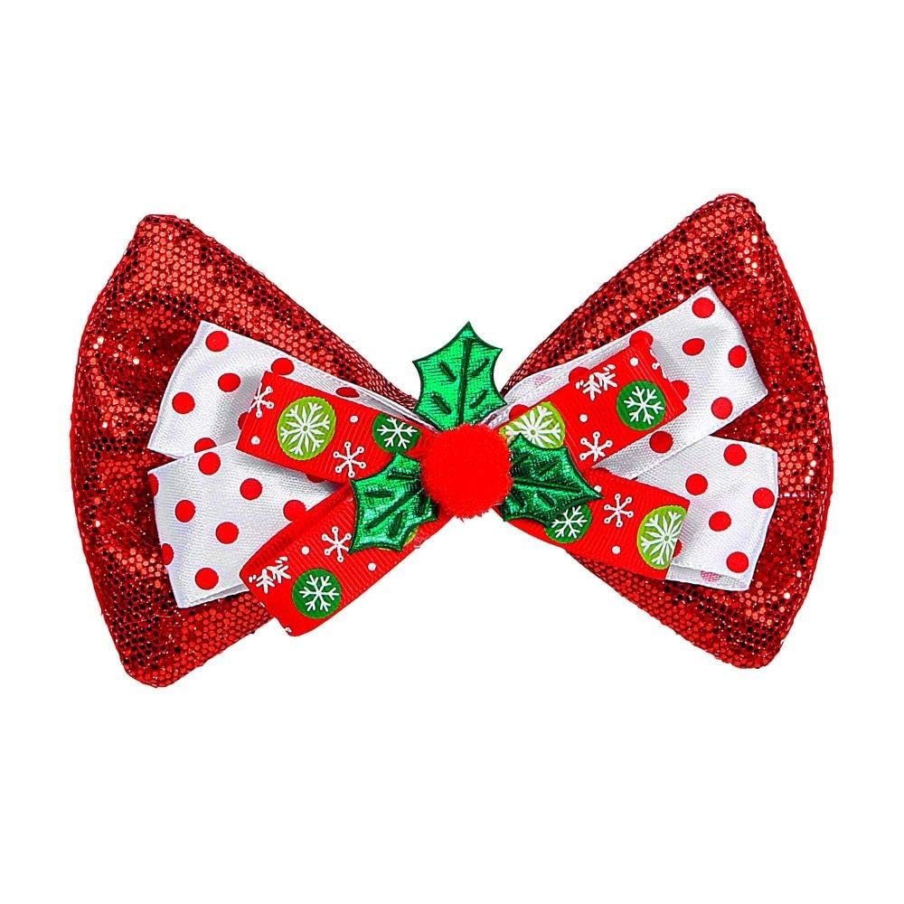 WIDMANN 09691 - Christmas Bow Tie with Glitter, Unisex Adult, Santa Claus, Carnival, Theme Parties, Red Color