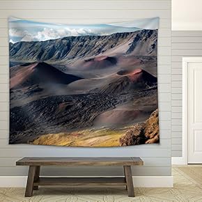 Haleakal? Crater,Shield Volcano in Hawaii - Fabric Wall Tapestry Home Decor - 51x60 inches