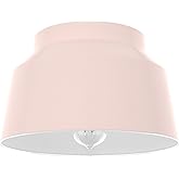 Hunter - Cranbrook 1-Light Blush Pink, Medium Size Flush Mount Light, Dimmable, Modern Style, Bell Shaped, for Bedrooms, Kitc