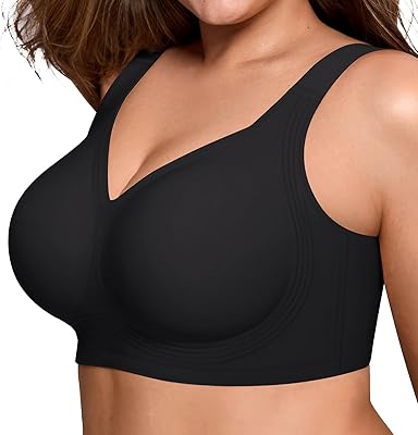 LetsJoli Bras for Women Supportive Wireless Push Up Bra Full Coverage No Underwire Seamless Plus Size for Older Women