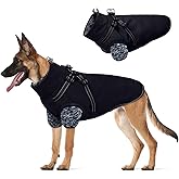 Lelepet Dog Coat 3 in 1 Waterproof Dog Winter Jacket with Harness Built in Windproof Snow Jakcet with Detachable Fleece Sweater Lining Reflective Thermal Cold Weather Coats for Small Medium Large Dogs