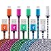 Android USB Cable, MaxMall Premium 5-Pack Extra Long 6FT/2M Nylon Braided Hi-Speed USB 2.0 A Male to Micro B Data Charger Cable for Samsung Galaxy S7 Edge, S6 Edge, HTC, Sony, Nokia, LG, PS4 and More