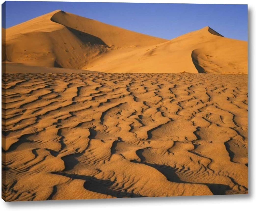Sand Dune at Eureka Dunes in Death Valley, CA by Dennis Flaherty - 12" x 15" Gallery Wrapped Giclee Canvas Print - Ready to Hang