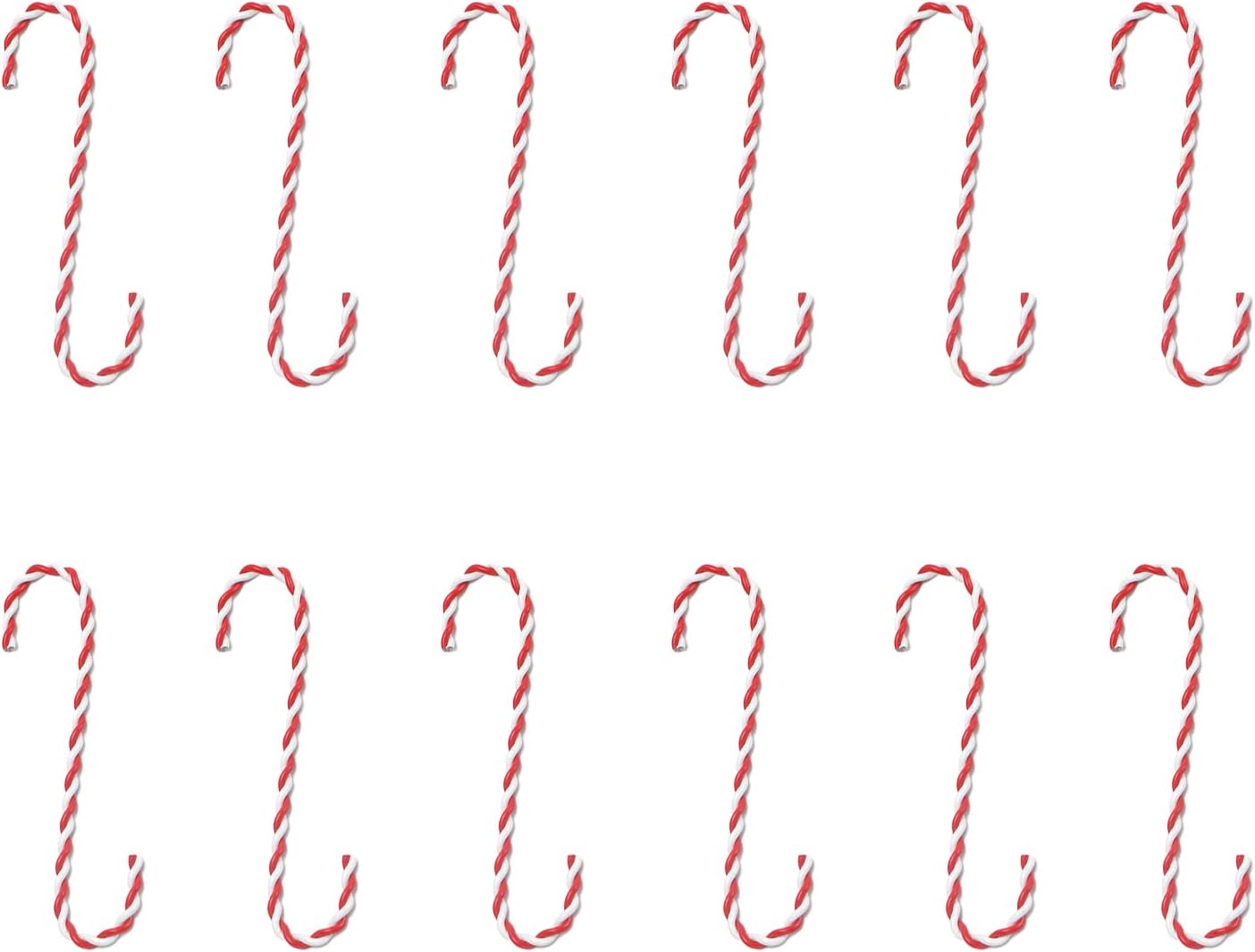 Ornament Hooks - Christmas Ornament Hooks, 12 Pcs Candy Cane Ornament Hooks Christmas Tree with S-Hook, Red White Candy Cane Christmas Ornament Hangers, Xmas Accessories Accents for Christmas Tree Hanging Decoration