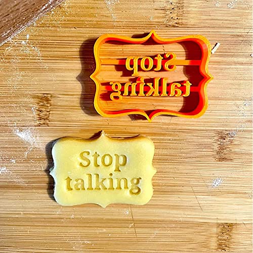 Funny Cookie Molds for Baking,4pcs Cookie Molds with Good Wishes, Christmas Biscuit Cutters for Baking Chocolate DIY , Rude Cookie Cutters with Adult Rude Sayings Cuss Words