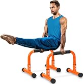TABEKE Push Up Bar, 12" High Parallettes Bars &amp; Dip Bar With Full-Cover Foam Handles, No Wobbling Calisthenics Equipment For Handstand, L-Sit, Gymnastics, Strength Training Home Gym