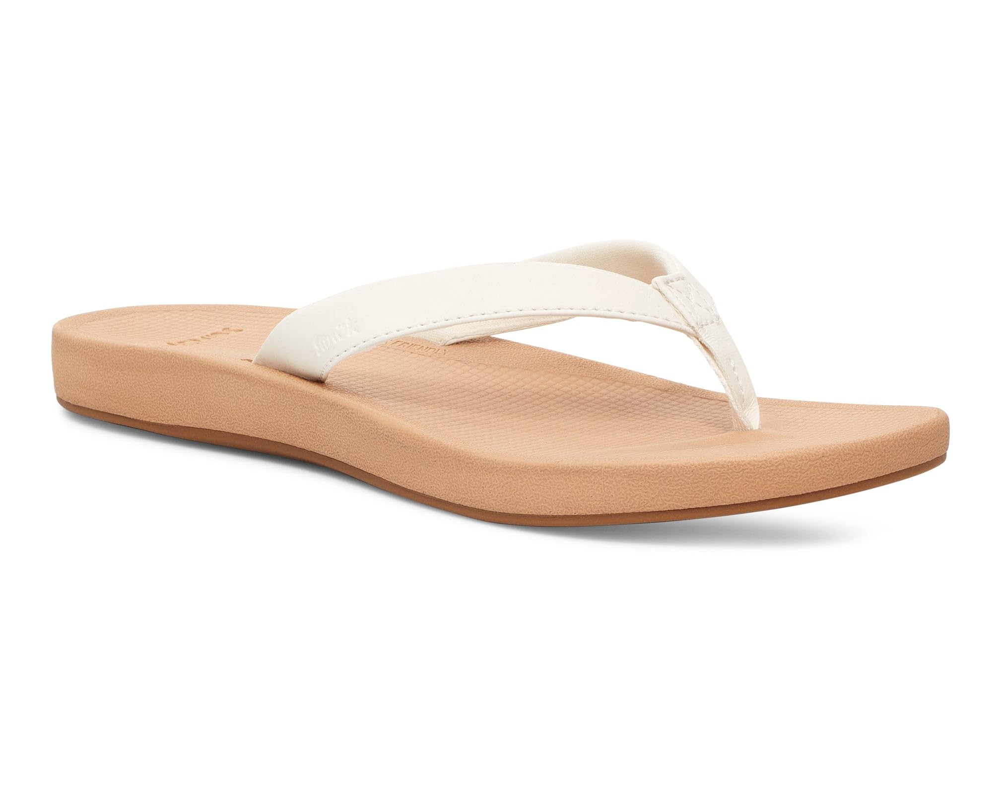 Sanuk Womens Cosmic Shores | Water Resistant Flip Flops for Women | EVA Footbed With Arch Support | Women’s Beach Sandals, White, 6