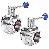 DERNORD 2 Pack 2 Inch Tri Clamp Sanitary Butterfly