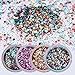 NICOLE DIARY 4 Boxes Unicorn Gradient Nail Glitter Sequins Iridescent Flakies Tips Pink Rose Red Colorful Ultra-thin Nail Decoration