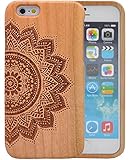 XIKEZAN Unique Real Handmade Natural Wood Wooden Hard Bamboo Shockproof Case For iPhone 6 6S (4.7) (F-a)