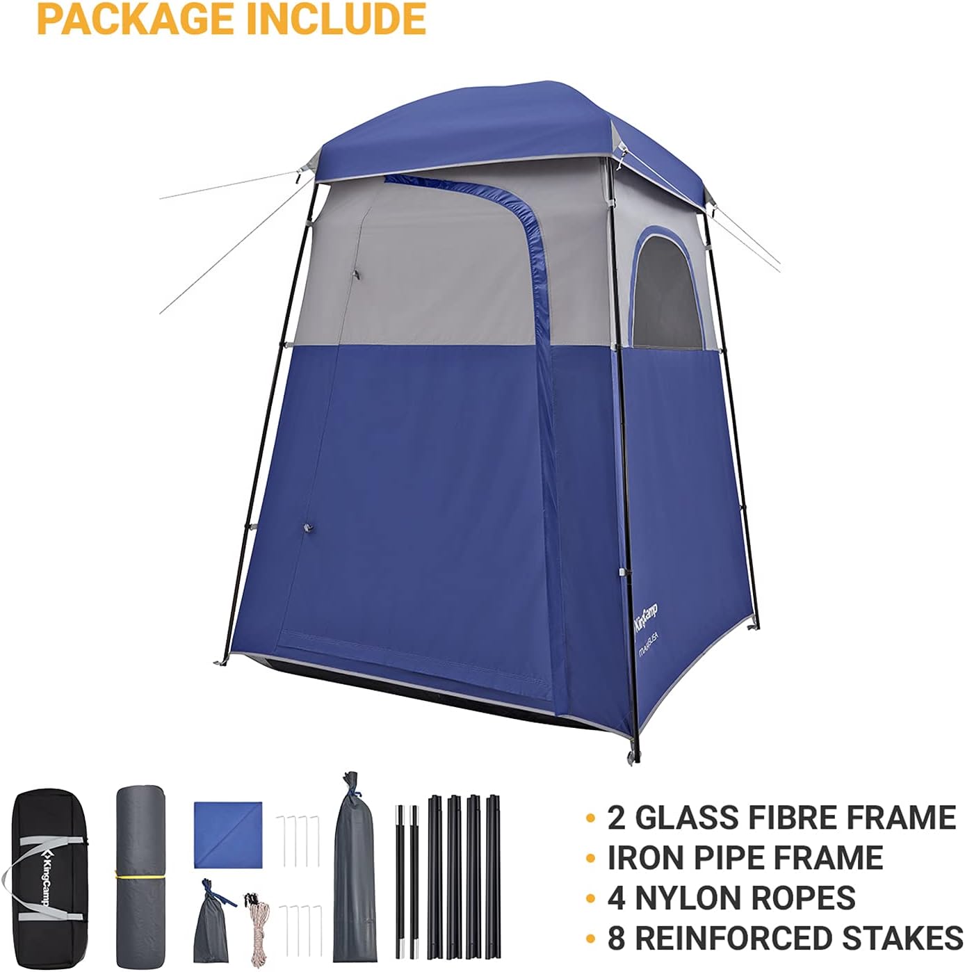 KingCamp Oversize Outdoor Camping Dressing Changing Room Shower Privacy Shelter Tent (KT2002_Blue/Grey): Sports & Outdoors