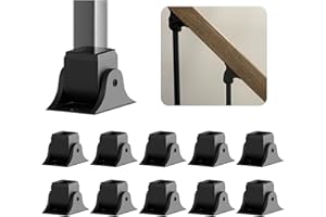 Sidasu 10-Pack Aluminum Swivel Shoes with Screws for 1/2" Square Iron Balusters, Black Stair Railing Base Shoes for Interior Staircase