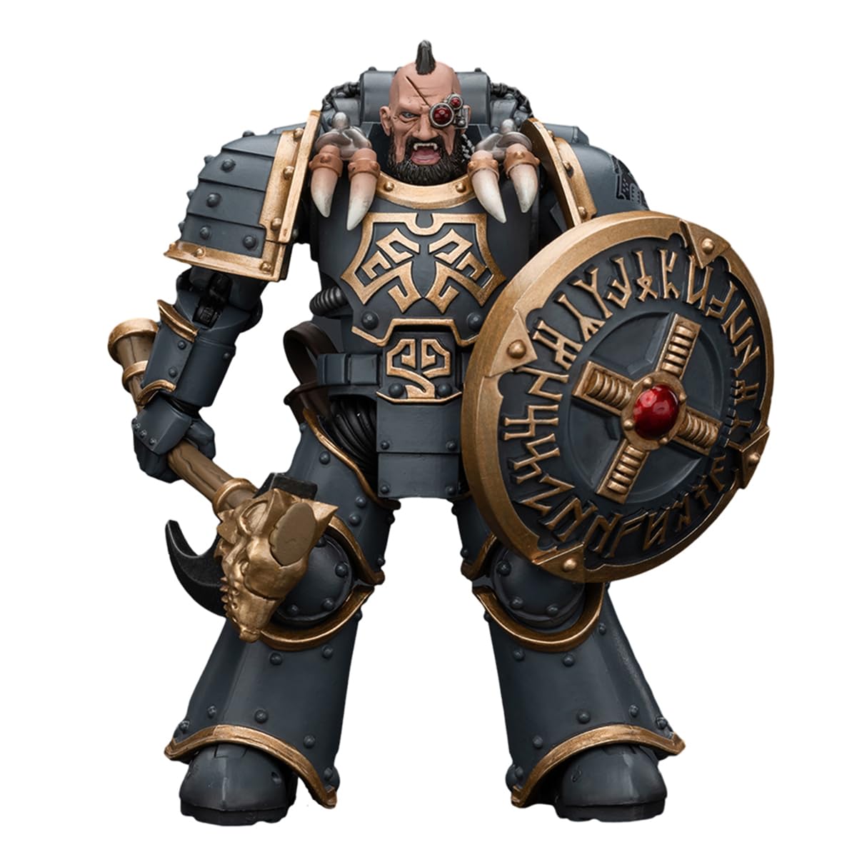 JOYTOY Warhammer The Horus Heresy Collectible Figure: Space Wolf Grey Slaughterer Squad Hussar Guard, 1:18 Scale Action Figure JT7387