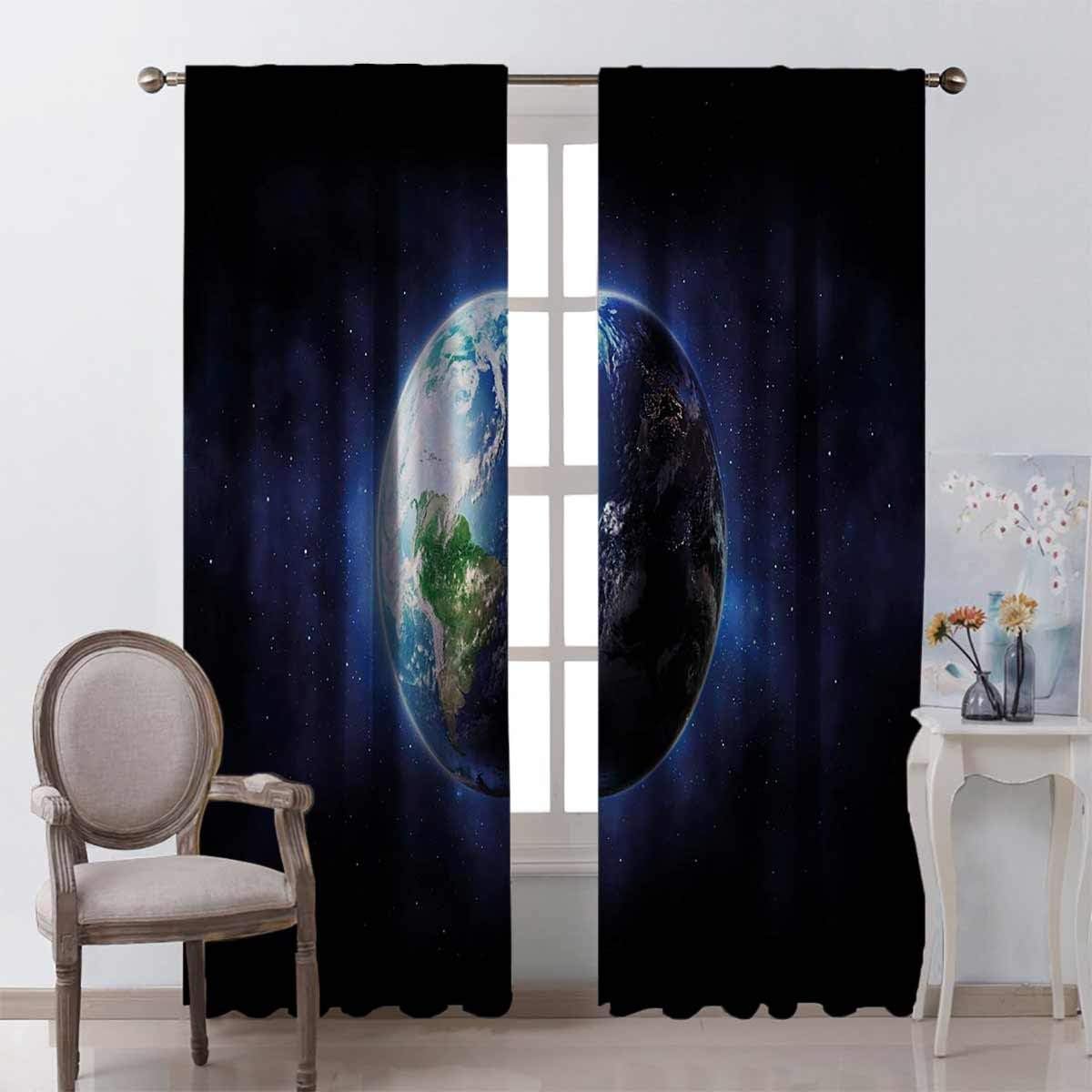 Toopeek World - Cortinas opacas para dormitorio con dobladillo para