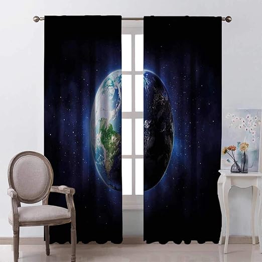 Toopeek World - Cortinas opacas para dormitorio con dobladillo para