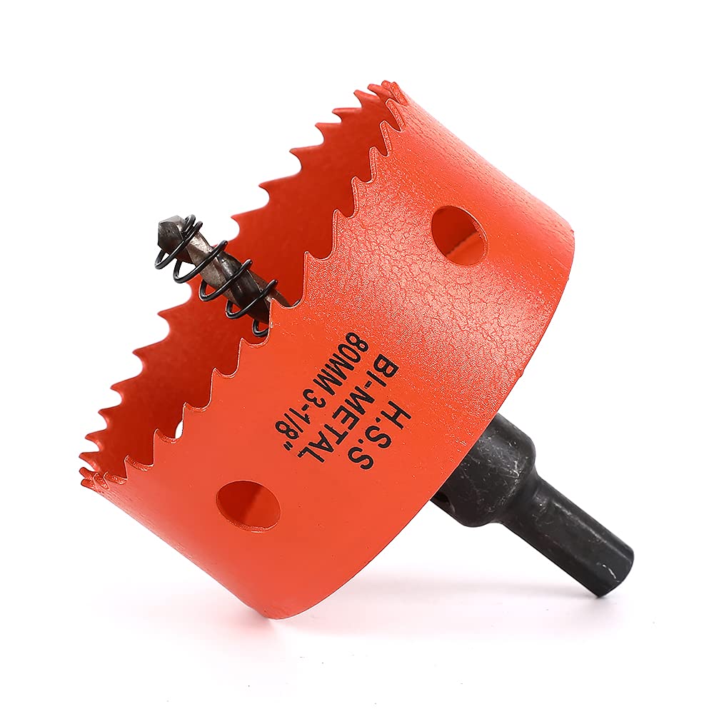 Dribotway 80mm 3-5/32'' Hole Saw, Bi-Metal Hole Saw Drill Bit High Speed Steel, Cutting Circular Holes, for Wood and Metal, Can Easily Drill Wood, Plastic, Plywood, Thin Metal