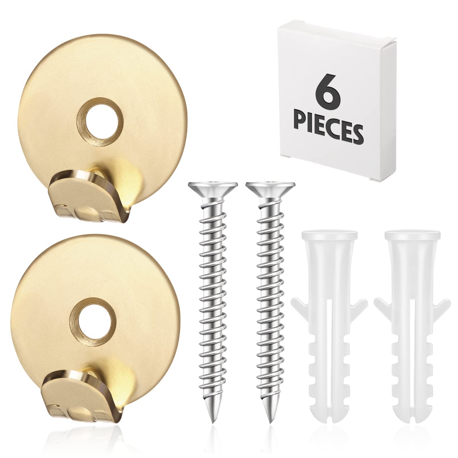 Hotop Heavy Duty Mirror Fixings 2 Pcs 1 Hole Mirror Heavy Duty Picture Hooks, Fixings Hanging Frame Hangers with Self Tapping Screws, for Hanging Picture, Mirror, Canvas, Clothes