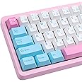 Hyekit 140 Key PBT Dye-Sublimation Milk Keycaps - Cherry Profile Cute Keycaps for 61/87/104/108/84/64/98/96 Mechanical Keyboard