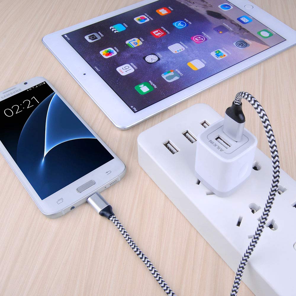 Fast Wall Charger Adapter with Android Micro USB Cable Plug Cube Compatible Samsung Galaxy J8 J7 Sky Pro Perx Star, J7V Prime, j3 Emerge, Luna Pro Eclipse Mission, On5/On7/On8/S3/J6/J2, 6 FT Cord