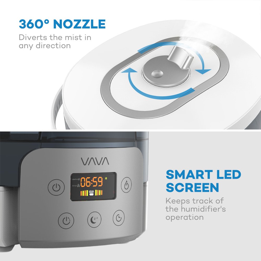 VAVA Top Fill Ultrasonic Humidifier, Cool Mist Humidifiers for Large