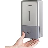 anydry 27oz (800 ml) Manual Wall Mounted Soap Dispenser, Ideal for Commercial Bathrooms Restaurants Hotels, Use with Liquid Hand Soap Shampoo, ABS Silver