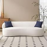 Curved Sofa Couch, 86.6" 3-Seater Modern Boucle