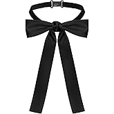 Nfvjfxz Western Bow Ties for Men Women Adjustable Clip on Ribbon Bowtie | Black Satin Fabric, Pre-Tied Clip-On, Adjustable Strap, Western, Weddings, Cosplay, Daily Wear, Cowboy Costume, Uniform Shirt