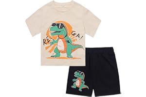 Jobakids Boys Summer Fashion Casual Short Sleeve T-Shirt and Shorts Set