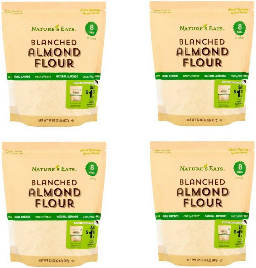 Nature's Eats Blanched Almond Flour, 32 Ounce (Pack of 4)
