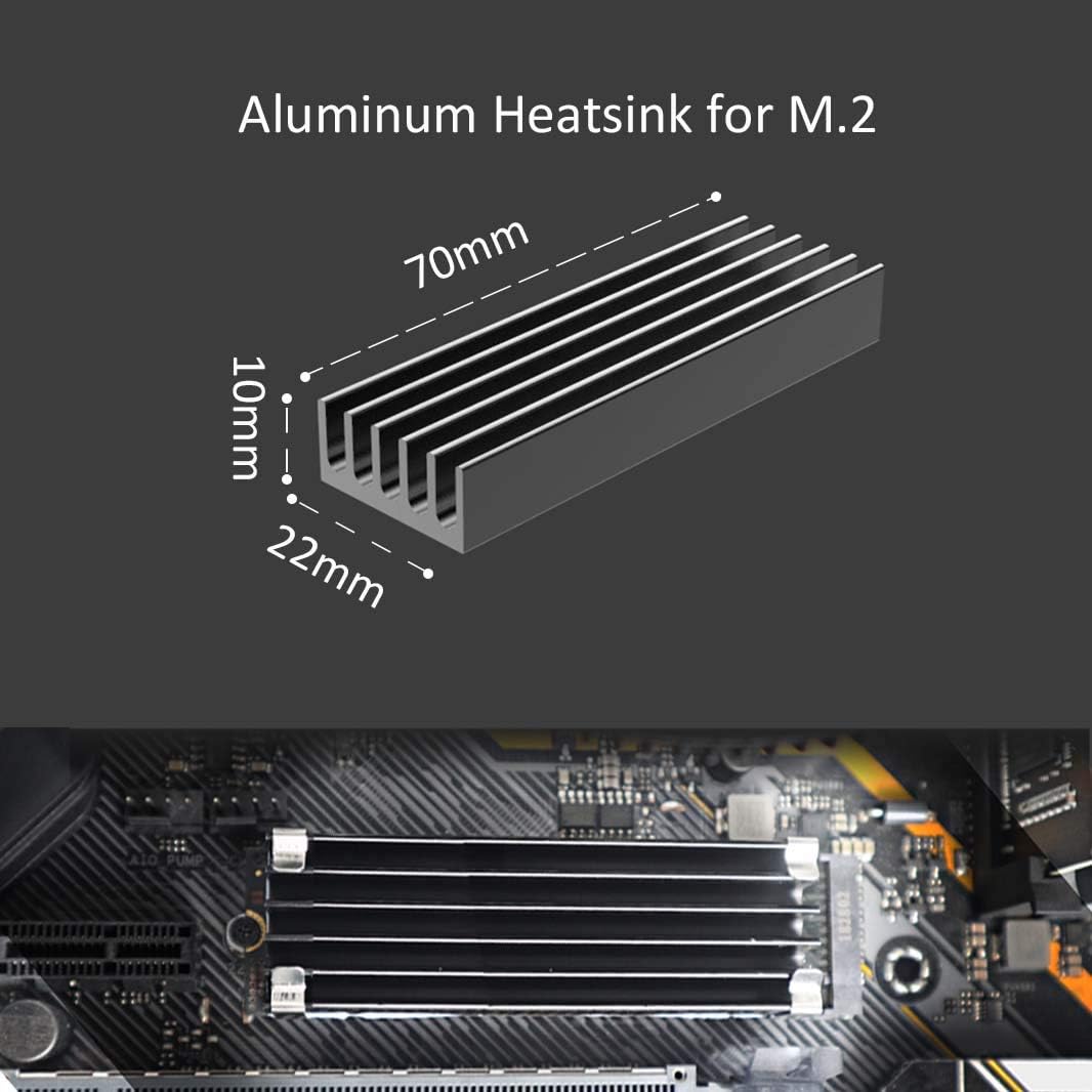glotrends M.2 Heatsink NVME Heatsink for M.2 2280 SSD 22x70x10mm
