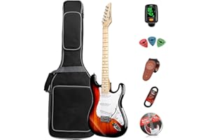 BENSSICA Electric guitar beginners beginners adult practice electric guitar advanced performance set professional grade-D170 (Sunset)