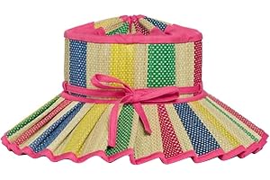 Lorna Hat Pleated Sun Hat Straw Reversible Women, Murray Wide Brim Foldable Casual Outdoor Pleated Beach Summer Hat