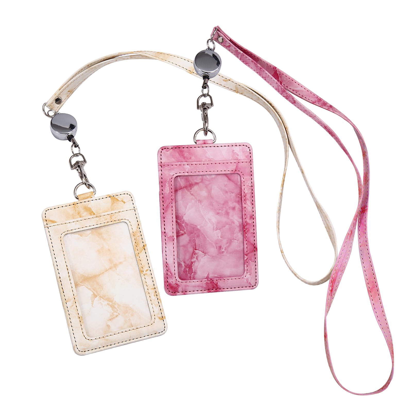 Lanyard with Card Holder, 2 Set Retractable Lanyards ID Badge Holder Waterproof Badge Neck Strap Card Slot for ID Card, Office, School